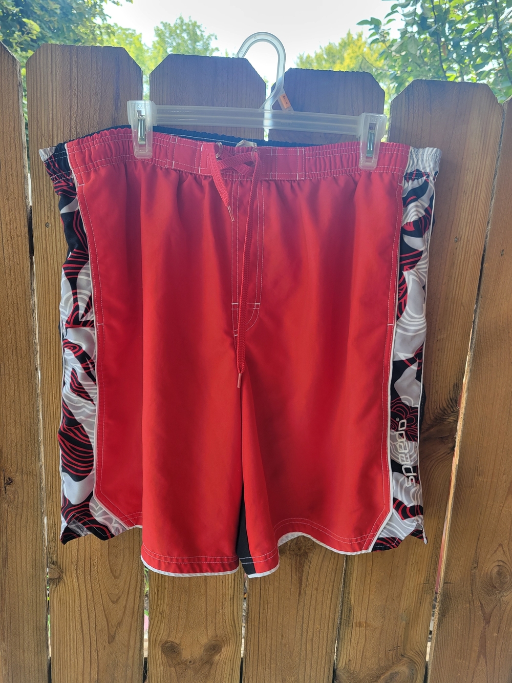 Speedo Volley Short Men's Red Swim Trunks 100% Polyester